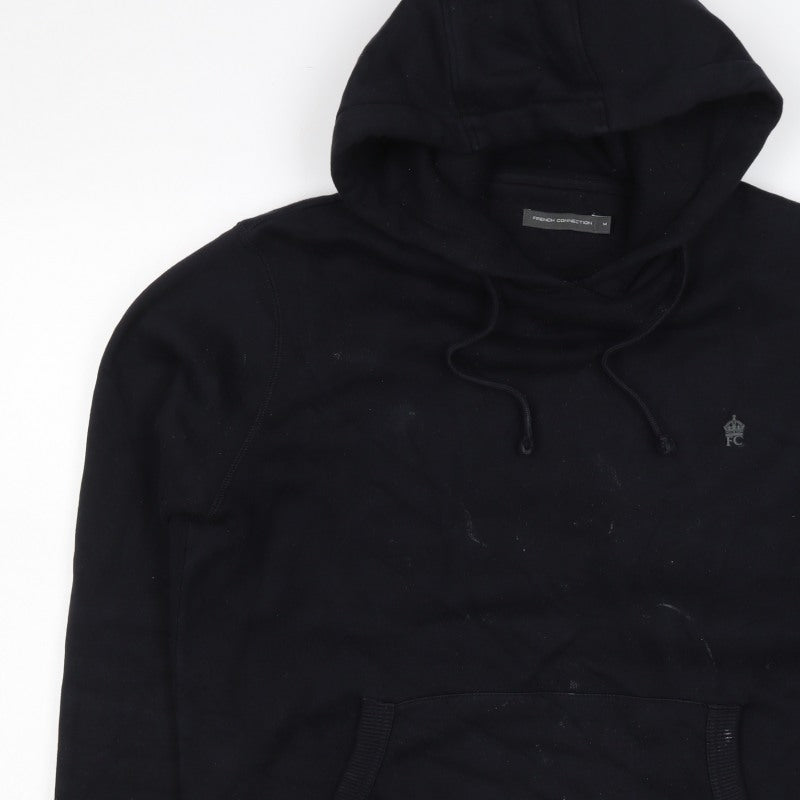 French Connection Men’s Black M Pullover Logo Hoodie