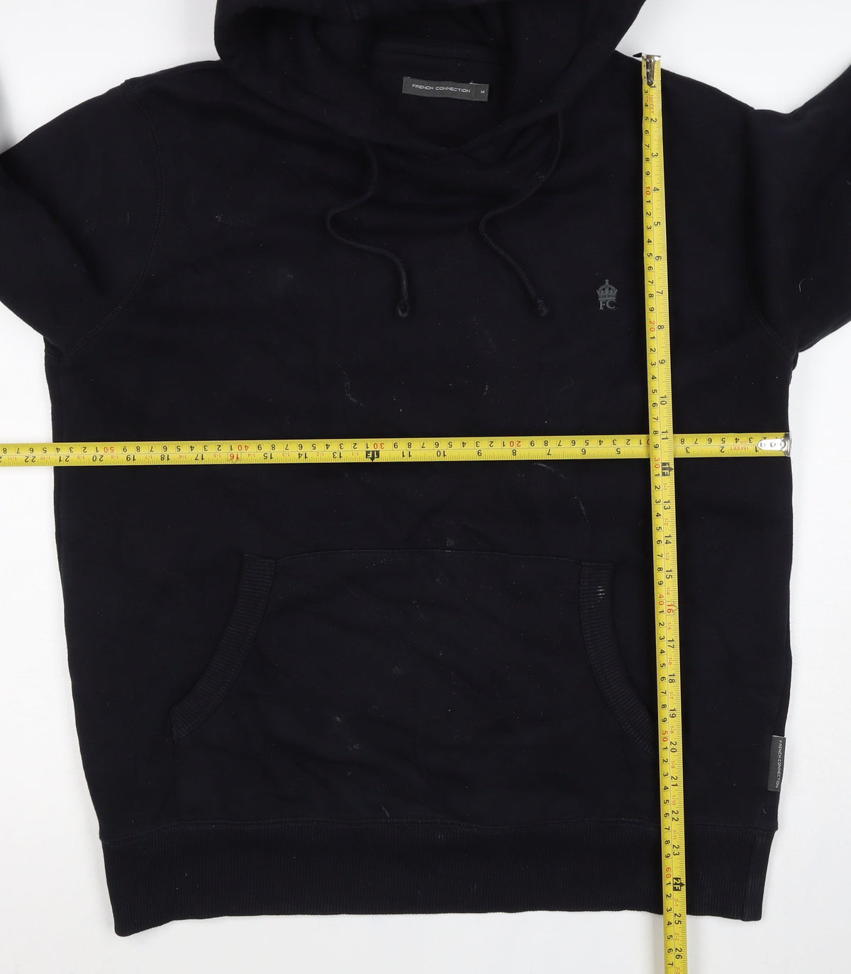 French Connection Men’s Black M Pullover Logo Hoodie