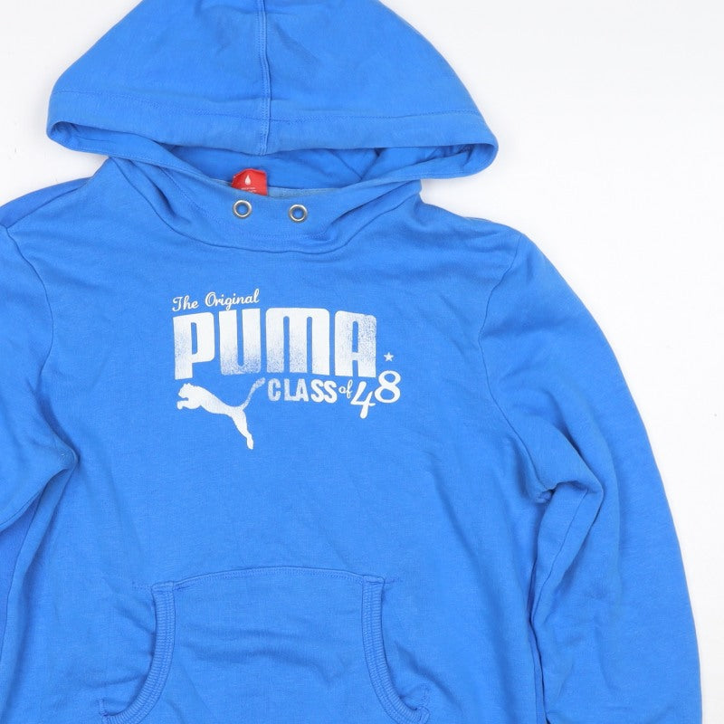 Puma Women’s Blue UK 12 M Logo Graphic Pullover Hoodie
