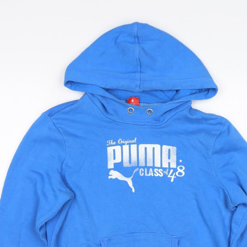 Puma Women’s Blue UK 12 M Logo Graphic Pullover Hoodie