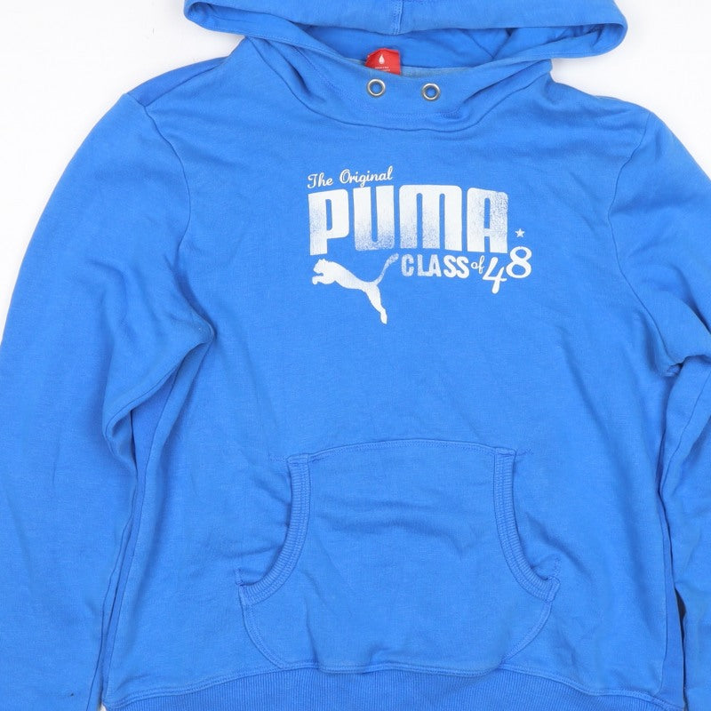Puma Women’s Blue UK 12 M Logo Graphic Pullover Hoodie