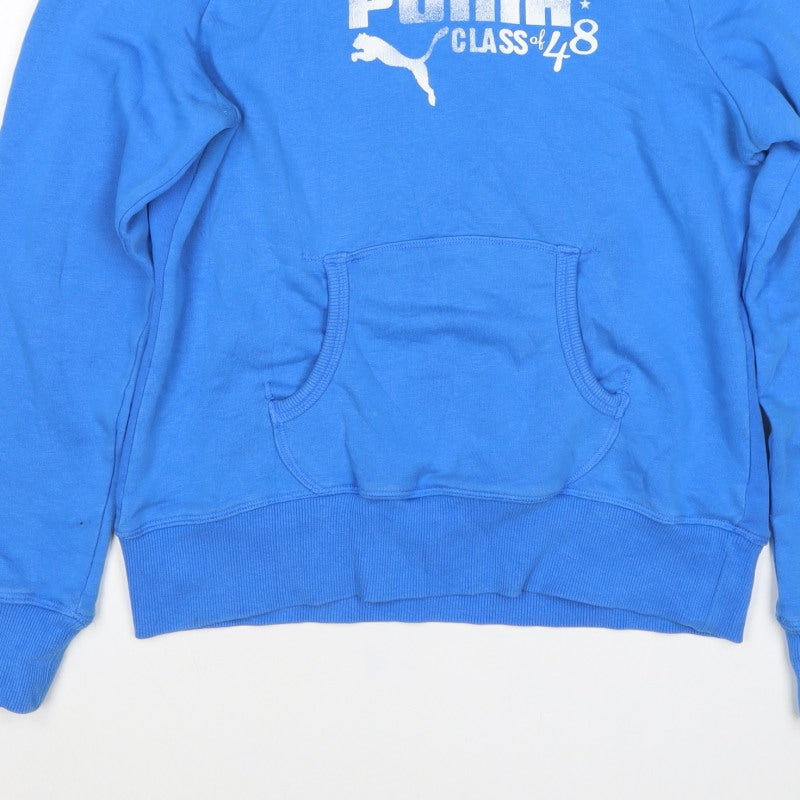 Puma Women’s Blue UK 12 M Logo Graphic Pullover Hoodie
