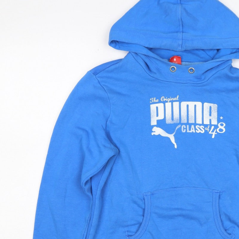 Puma Women’s Blue UK 12 M Logo Graphic Pullover Hoodie