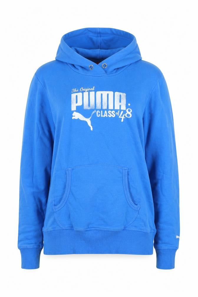 Puma Women’s Blue UK 12 M Logo Graphic Pullover Hoodie