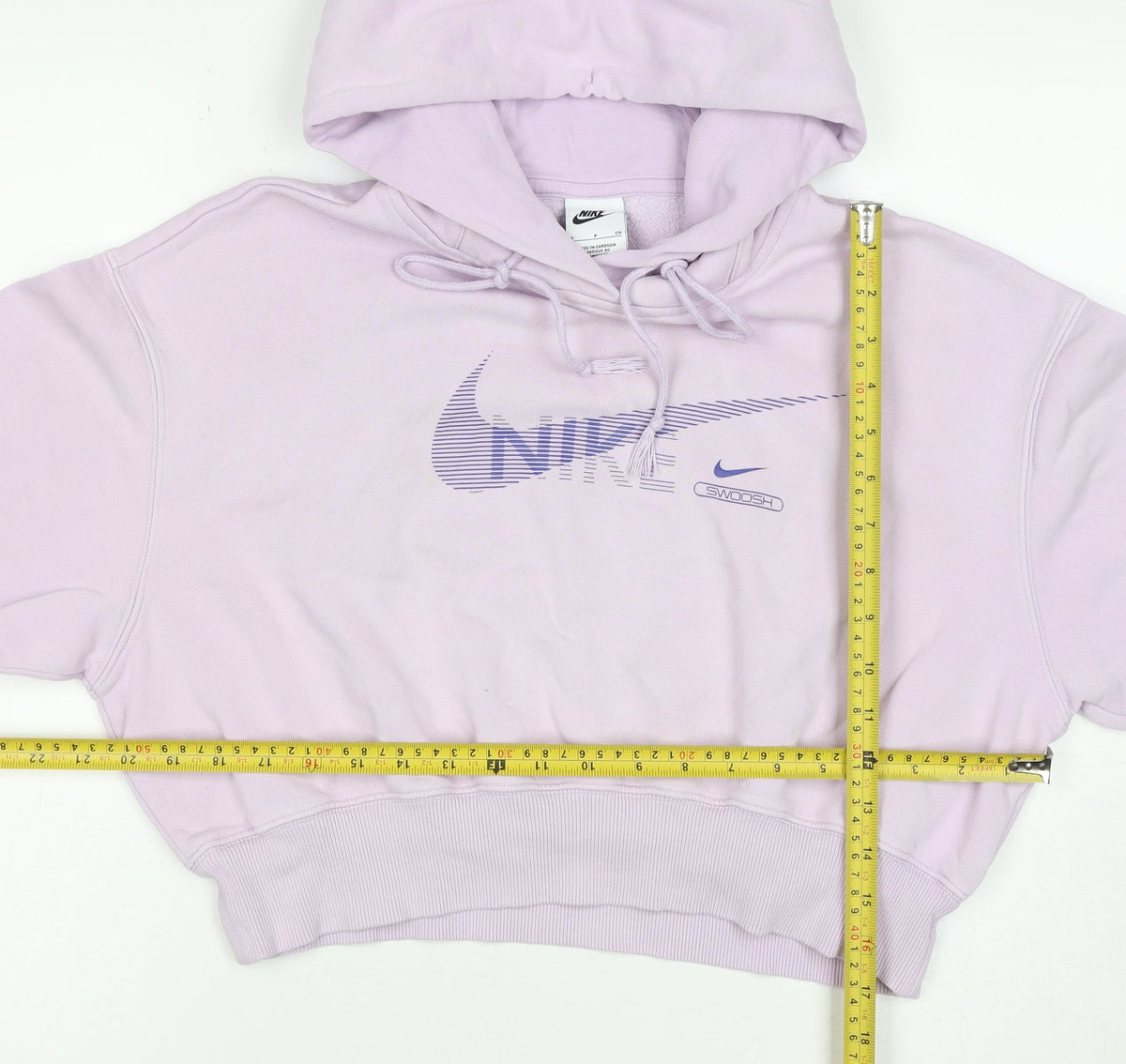 Nike Women Pink S Pullover Hoodie Logo Graphic Cropped Fleece