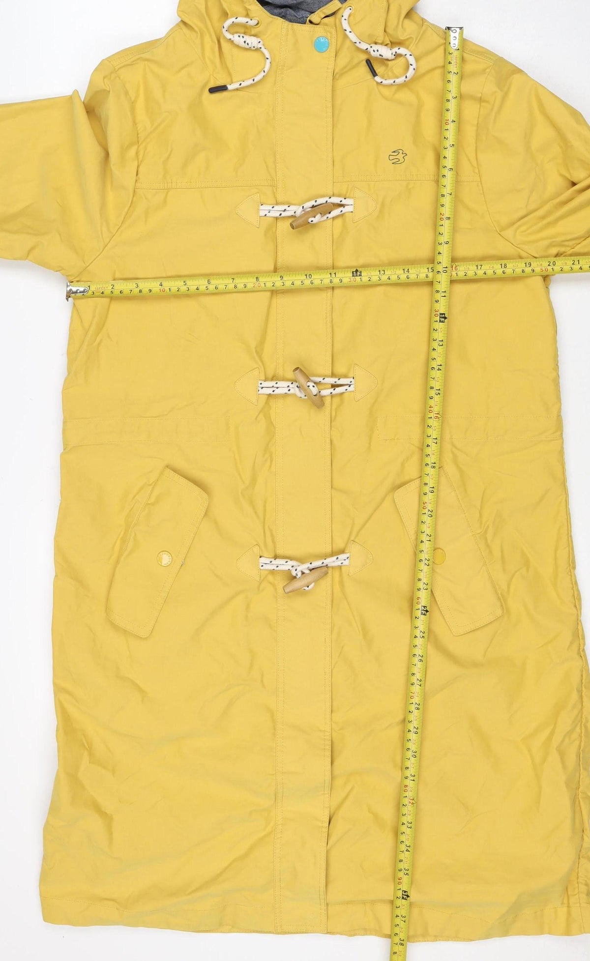 Brakeburn Women’s Yellow Size 14 Hooded Rain Coat Jacket Toggle Zip