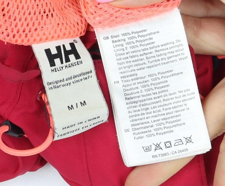 Helly Hansen Women’s Red M Hooded Waterproof Windbreaker Jacket