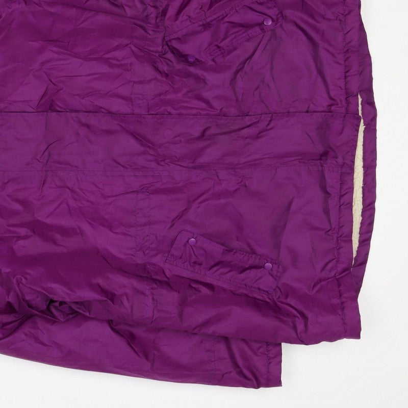 Cotton Traders Women's Purple Size 16 Hooded Parka Jacket Fleece Lined