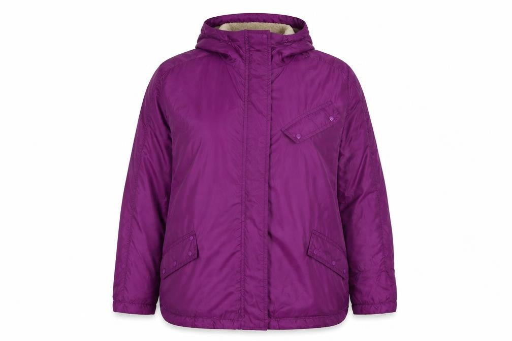 Cotton Traders Women's Purple Size 16 Hooded Parka Jacket Fleece Lined