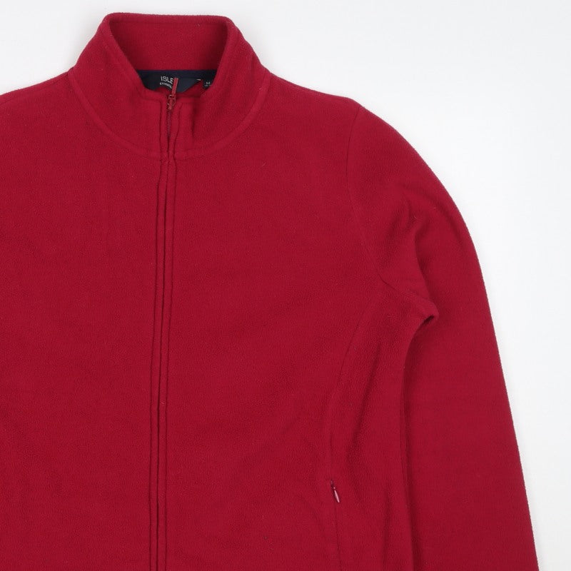 Isle Essentials Women's Red M Basic Fleece Full Zip Jacket