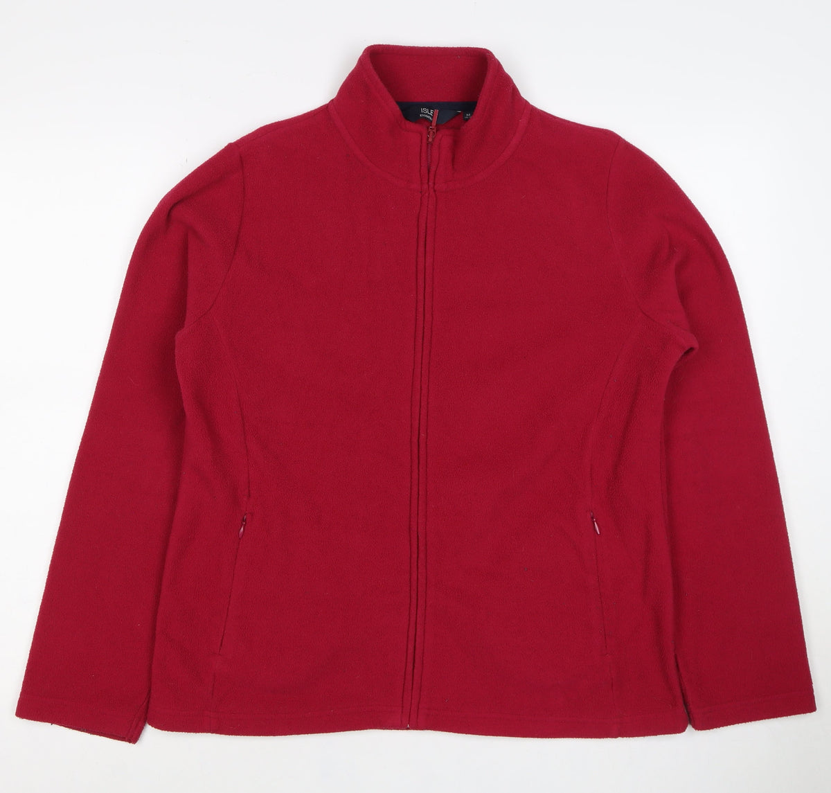 Isle Essentials Women's Red M Basic Fleece Full Zip Jacket