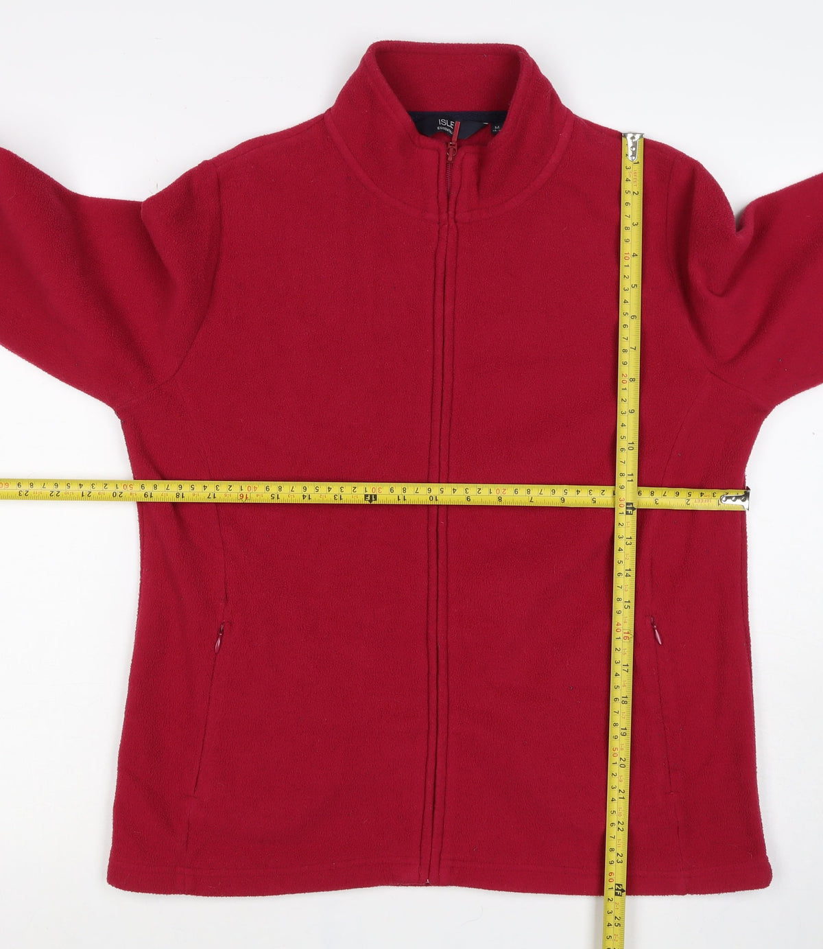 Isle Essentials Women's Red M Basic Fleece Full Zip Jacket