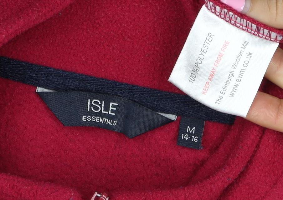 Isle Essentials Women's Red M Basic Fleece Full Zip Jacket