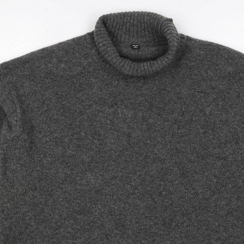 UNIQLO Women’s Grey M Roll Neck Wool Blend Knit Pullover Jumper
