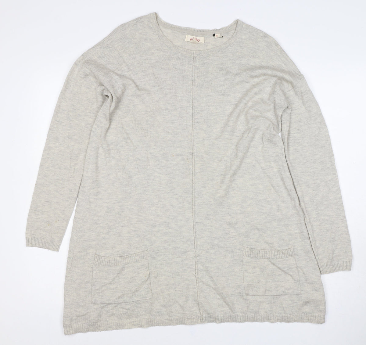 Fat Face Women’s Grey Size 8 Open Knit Longline Cardigan