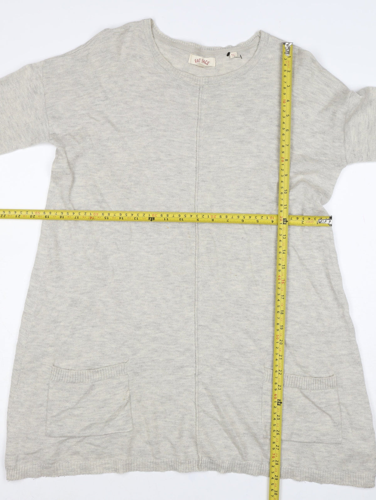 Fat Face Women’s Grey Size 8 Open Knit Longline Cardigan