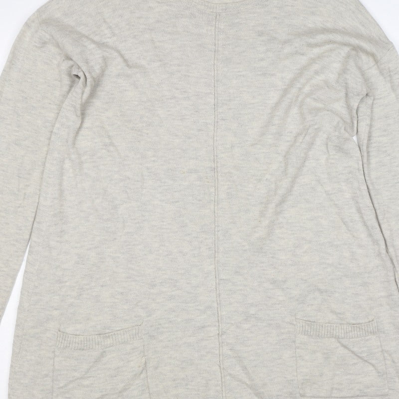 Fat Face Women’s Grey Size 8 Open Knit Longline Cardigan