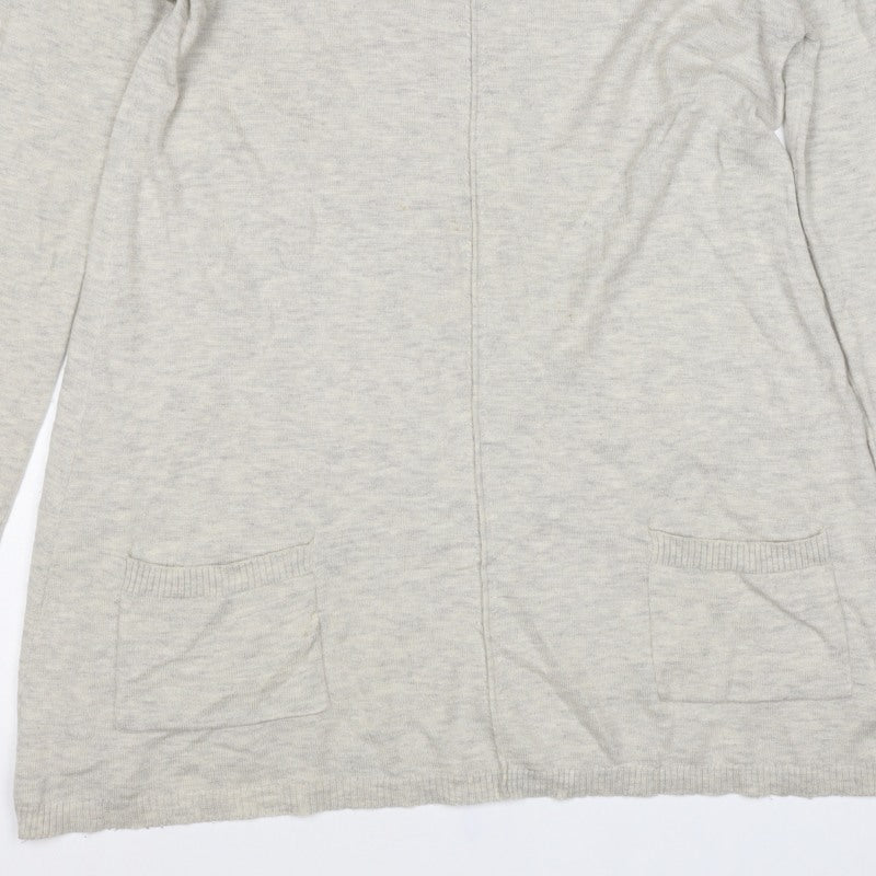 Fat Face Women’s Grey Size 8 Open Knit Longline Cardigan