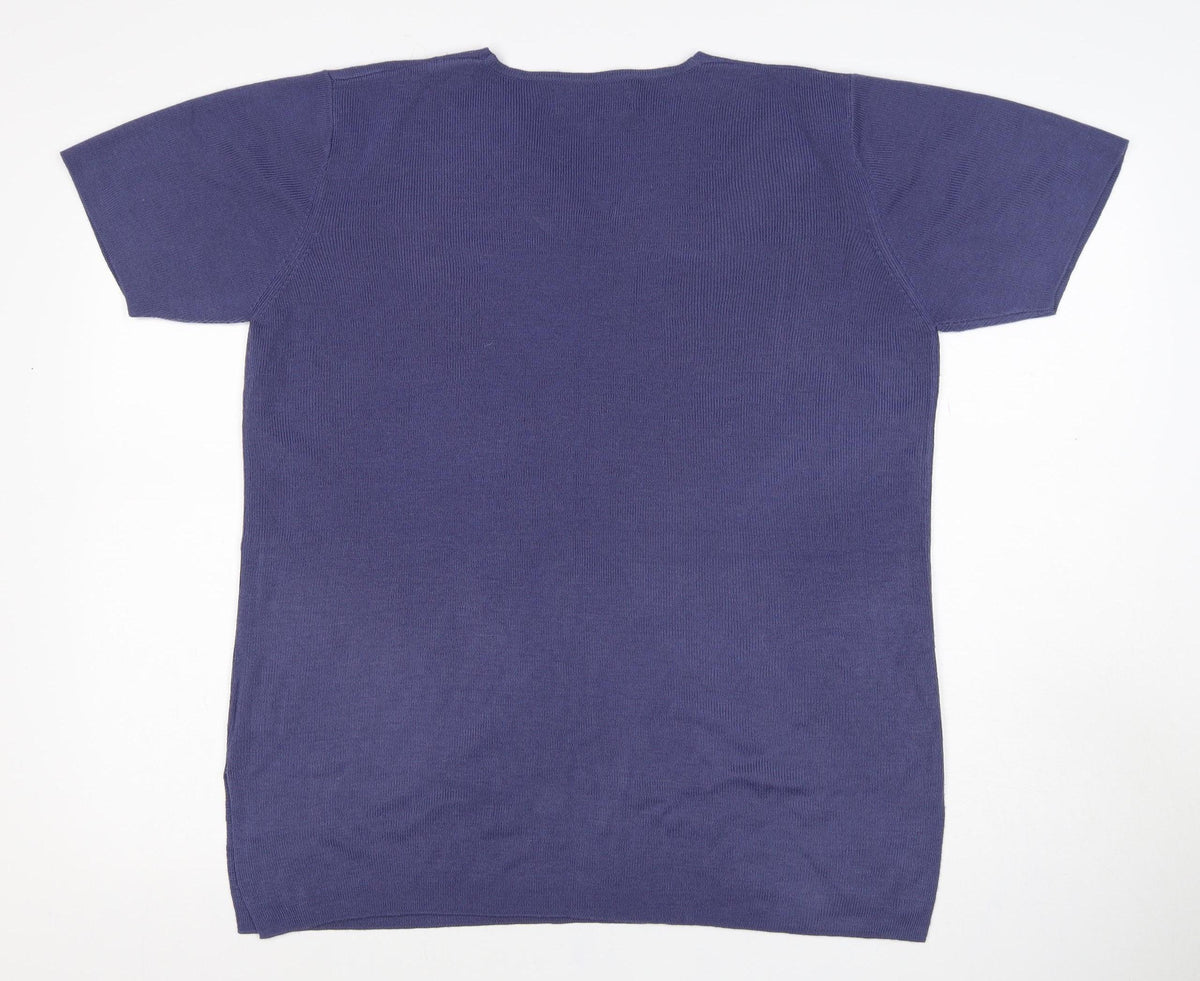 Berktex Women’s Purple Size 10 Basic Short Sleeve V-Neck Knit T-Shirt