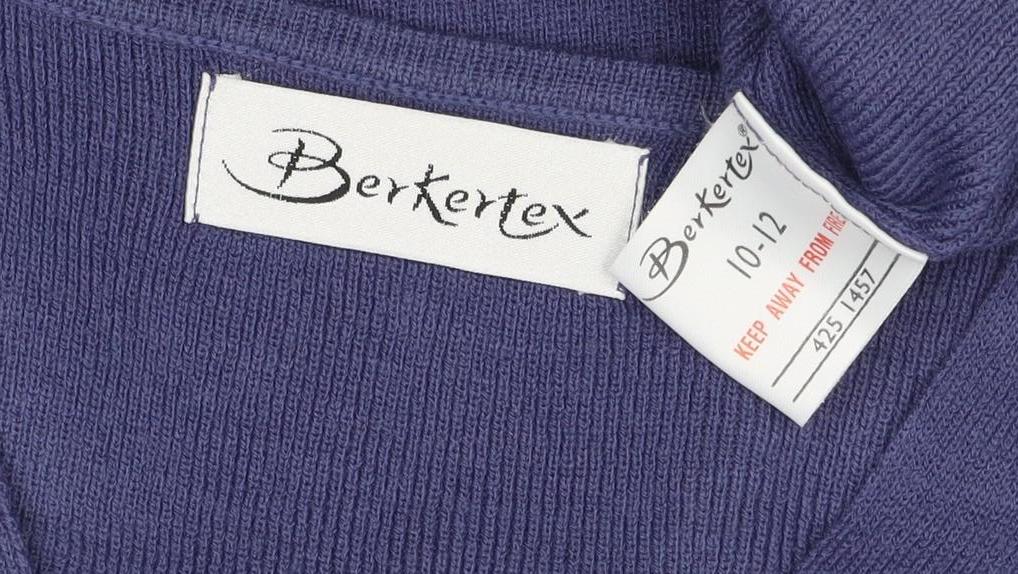 Berktex Women’s Purple Size 10 Basic Short Sleeve V-Neck Knit T-Shirt