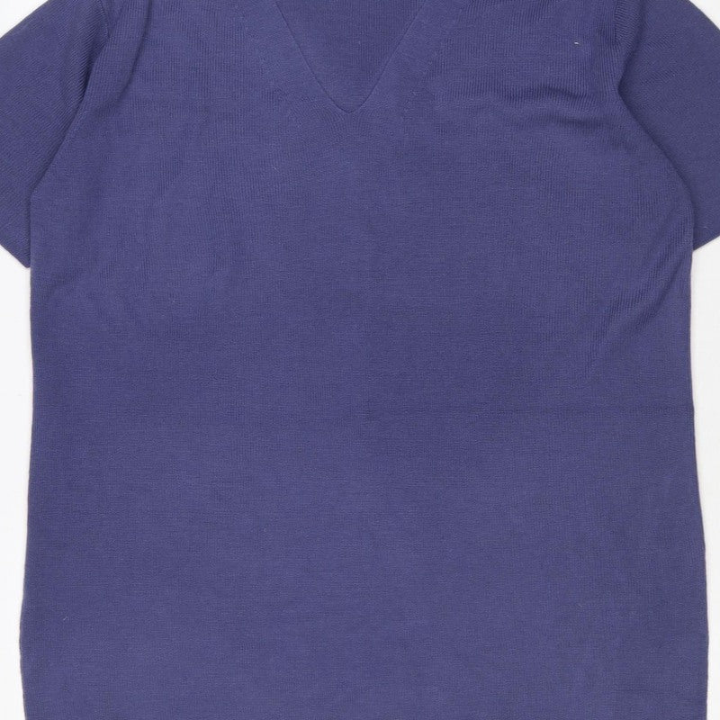 Berktex Women’s Purple Size 10 Basic Short Sleeve V-Neck Knit T-Shirt