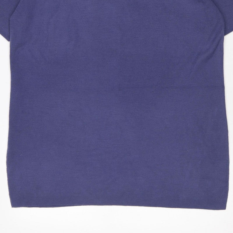 Berktex Women’s Purple Size 10 Basic Short Sleeve V-Neck Knit T-Shirt
