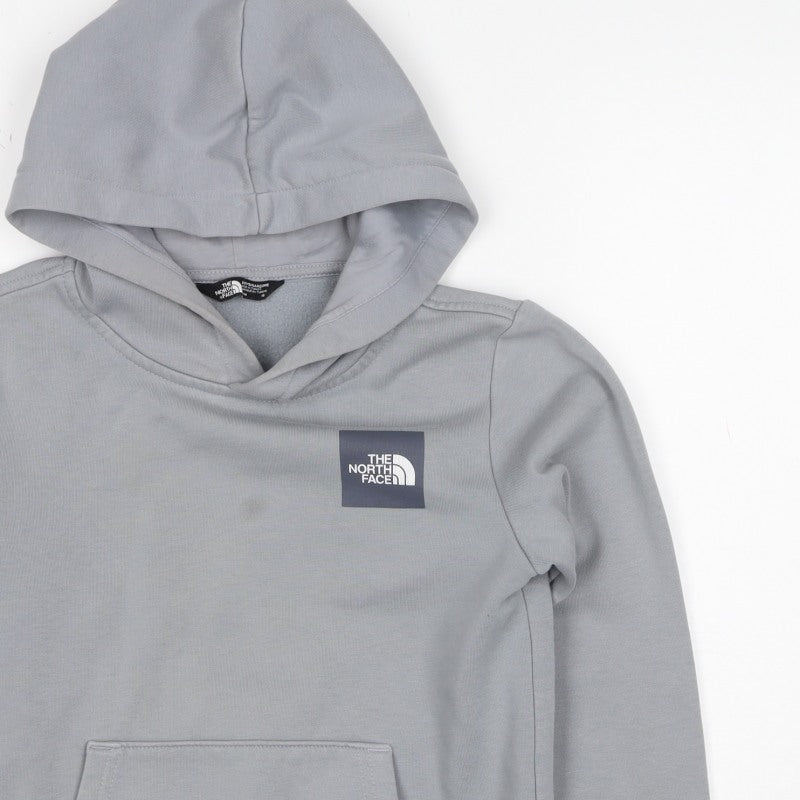 The North Face Boys Grey Logo Pullover Hoodie Age 10 Years