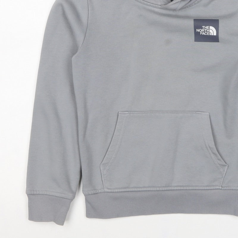 The North Face Boys Grey Logo Pullover Hoodie Age 10 Years