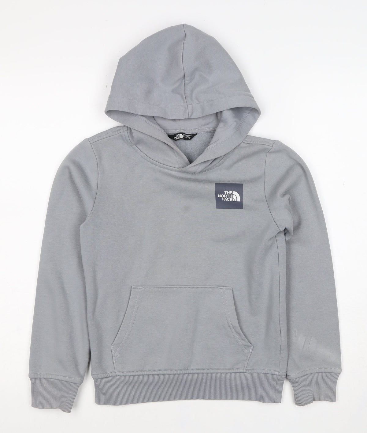 The North Face Boys Grey Logo Pullover Hoodie Age 10 Years