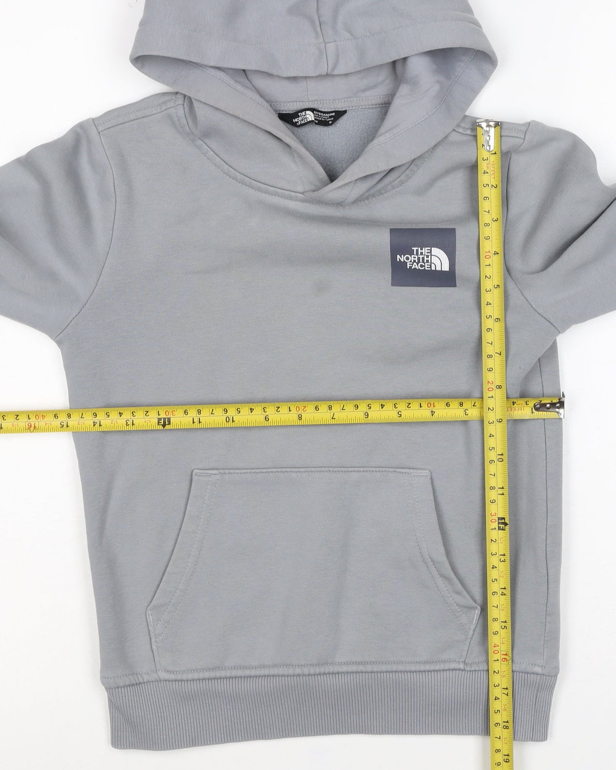 The North Face Boys Grey Logo Pullover Hoodie Age 10 Years