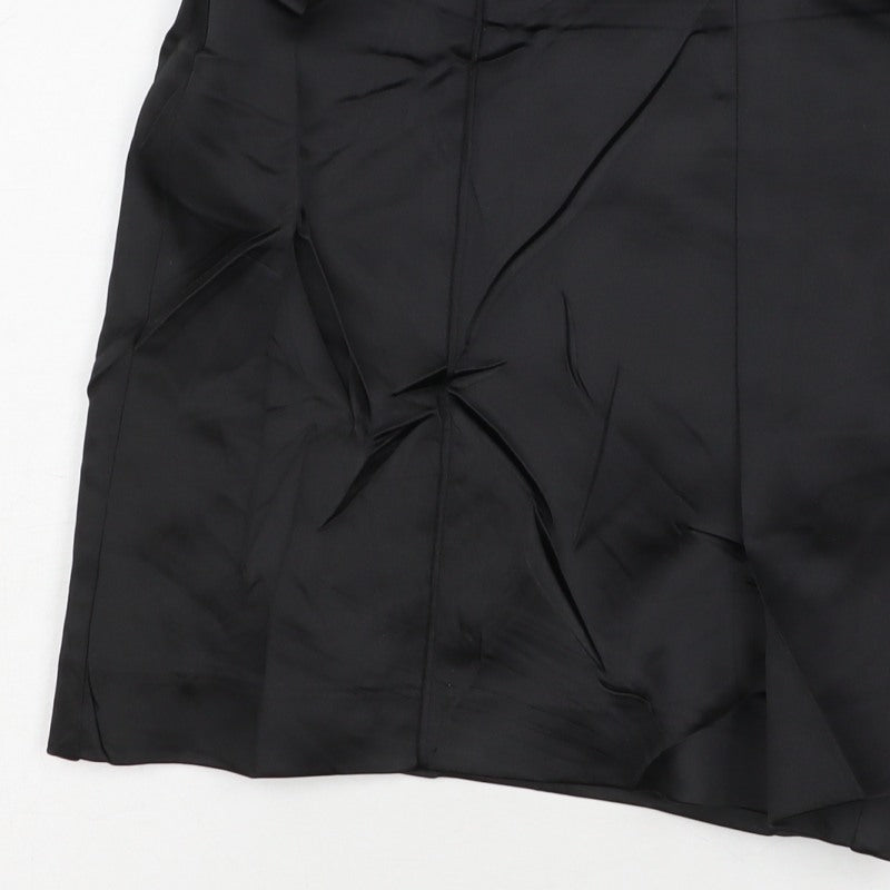 Zara Women Black S Satin Effect Tailored Shorts NWT