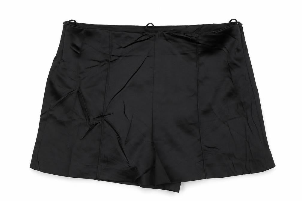 Zara Women Black S Satin Effect Tailored Shorts NWT