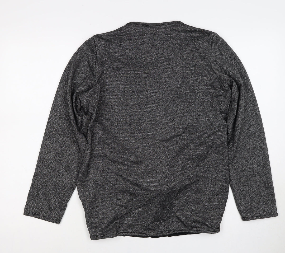 Isle Women Black Silver Metallic Tie Front Wrap Blouse M 14-16 Long Sleeve