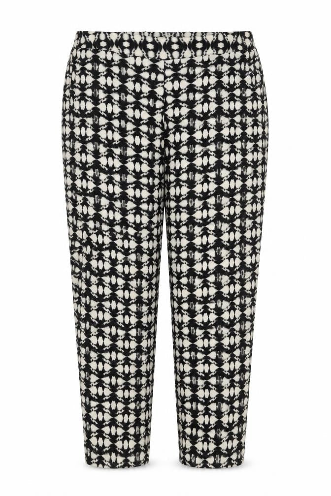 Marks & Spencer Women's Black UK 18 Short Geometric Wide-Leg Trousers