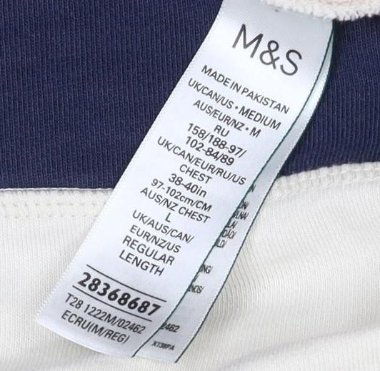 M&S Men’s Multicoloured M Pullover Hooded Cotton Blend Hoodie