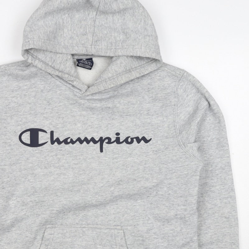 Champion Men’s Grey Small Pullover Logo Hoodie Fleece Pocket