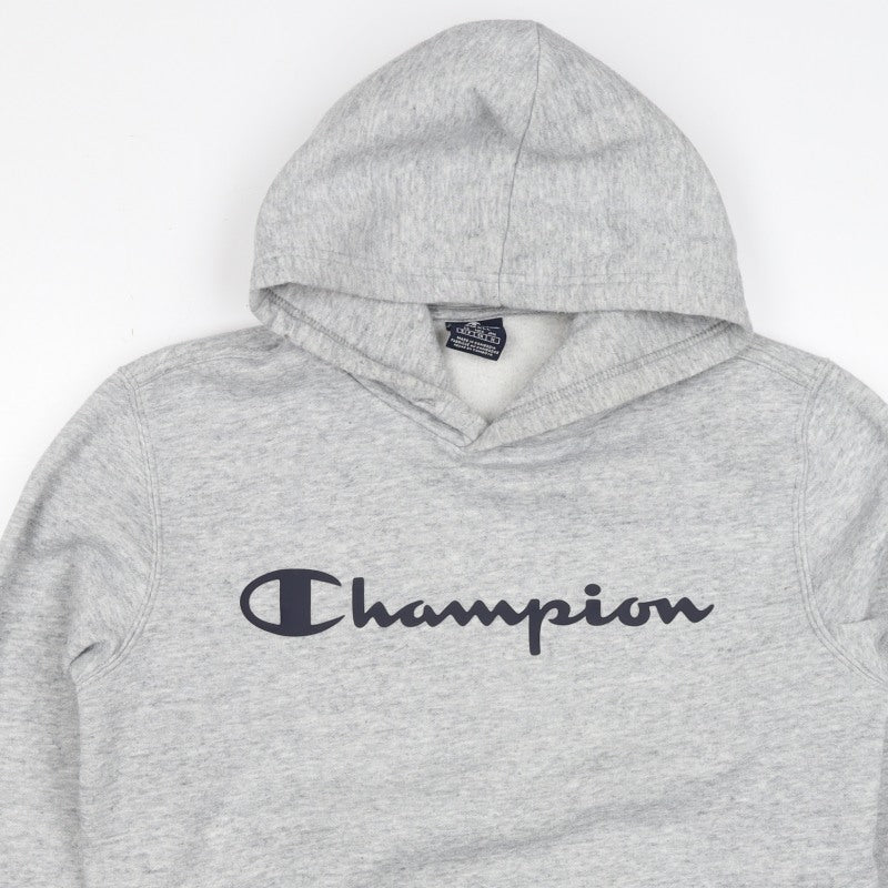 Champion Men’s Grey Small Pullover Logo Hoodie Fleece Pocket