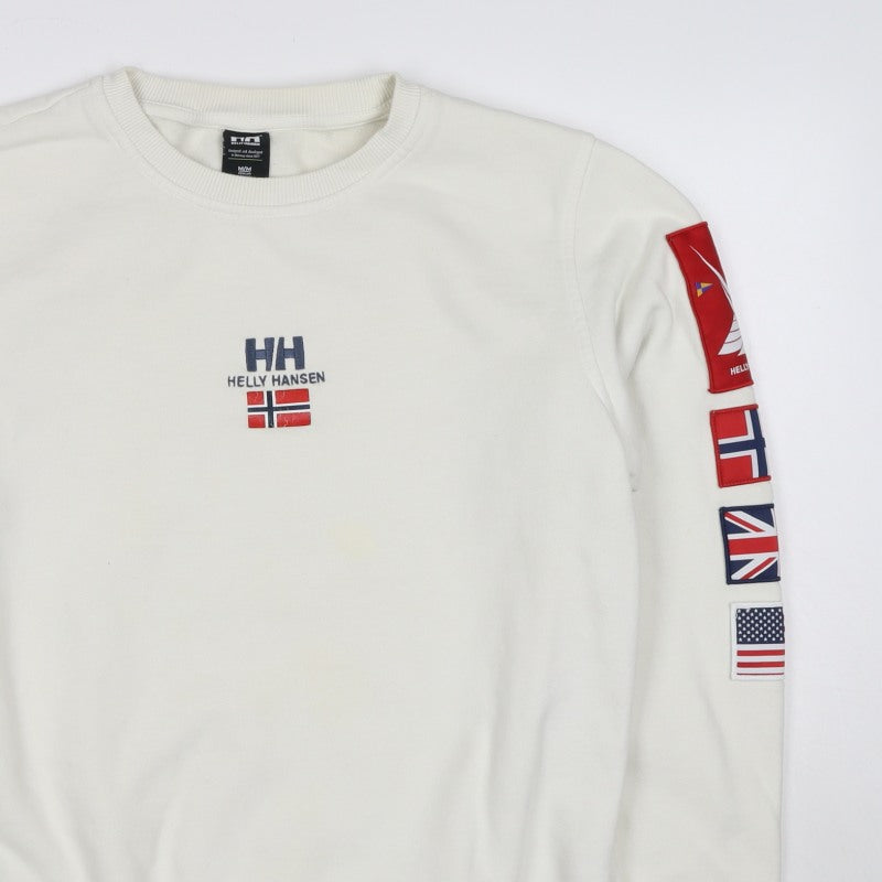 Helly Hansen Men's Ivory M Crew Neck Flag Logo Sweatshirt
