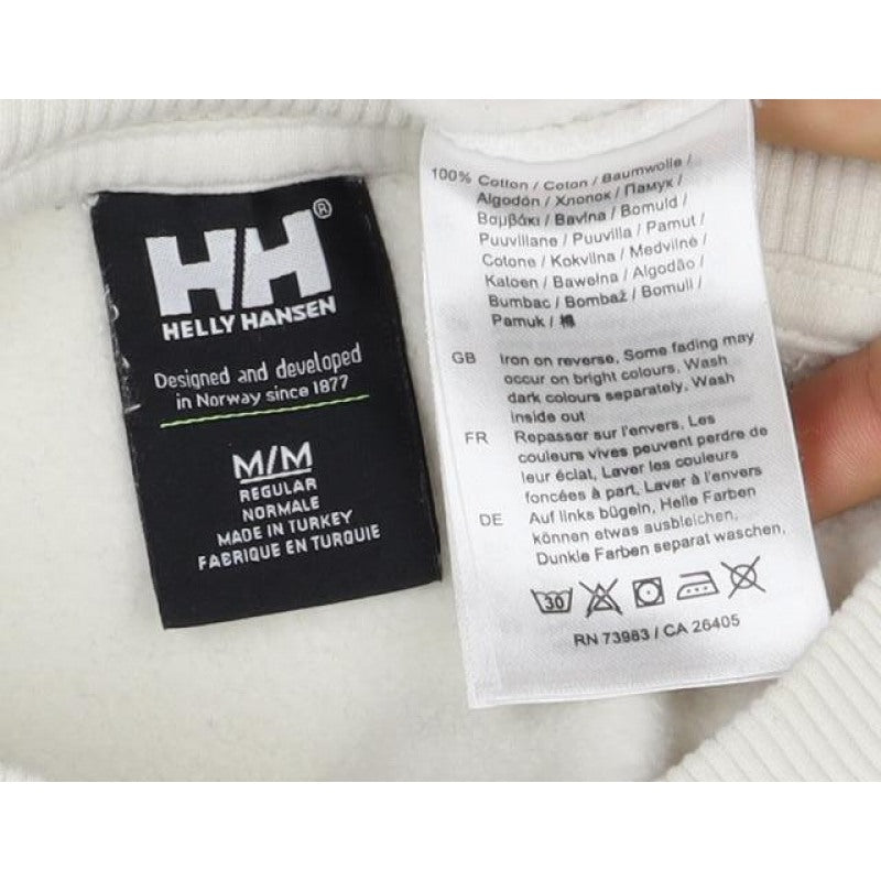 Helly Hansen Men's Ivory M Crew Neck Flag Logo Sweatshirt