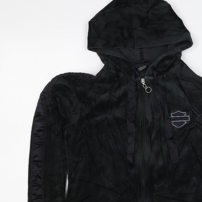 Harley-Davidson Women's Black S Full Zip Velour Eagle Hoodie