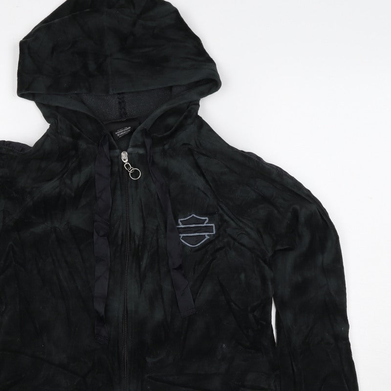 Harley-Davidson Women's Black S Full Zip Velour Eagle Hoodie