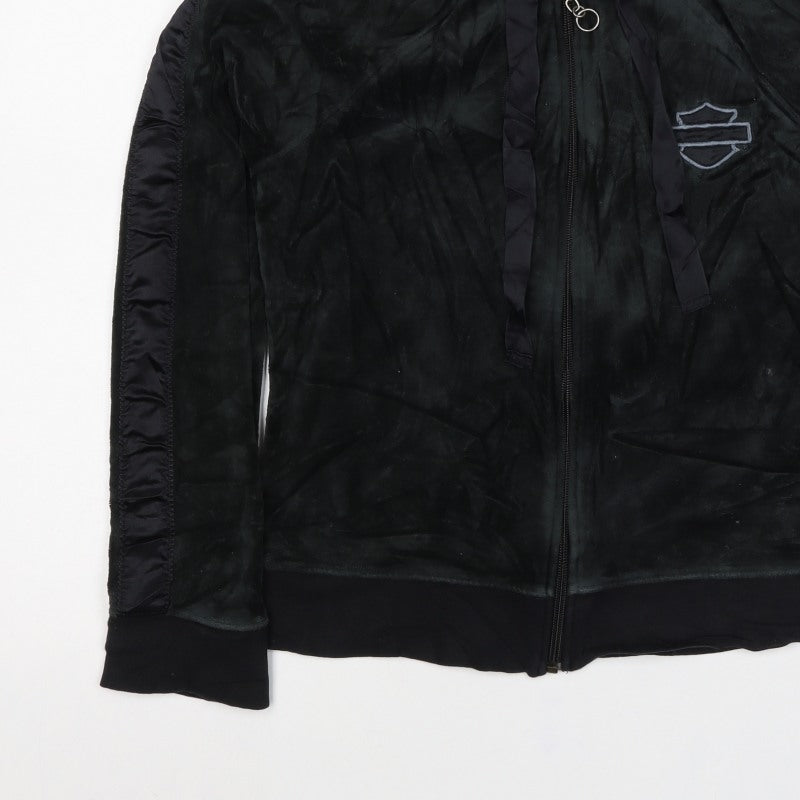 Harley-Davidson Women's Black S Full Zip Velour Eagle Hoodie