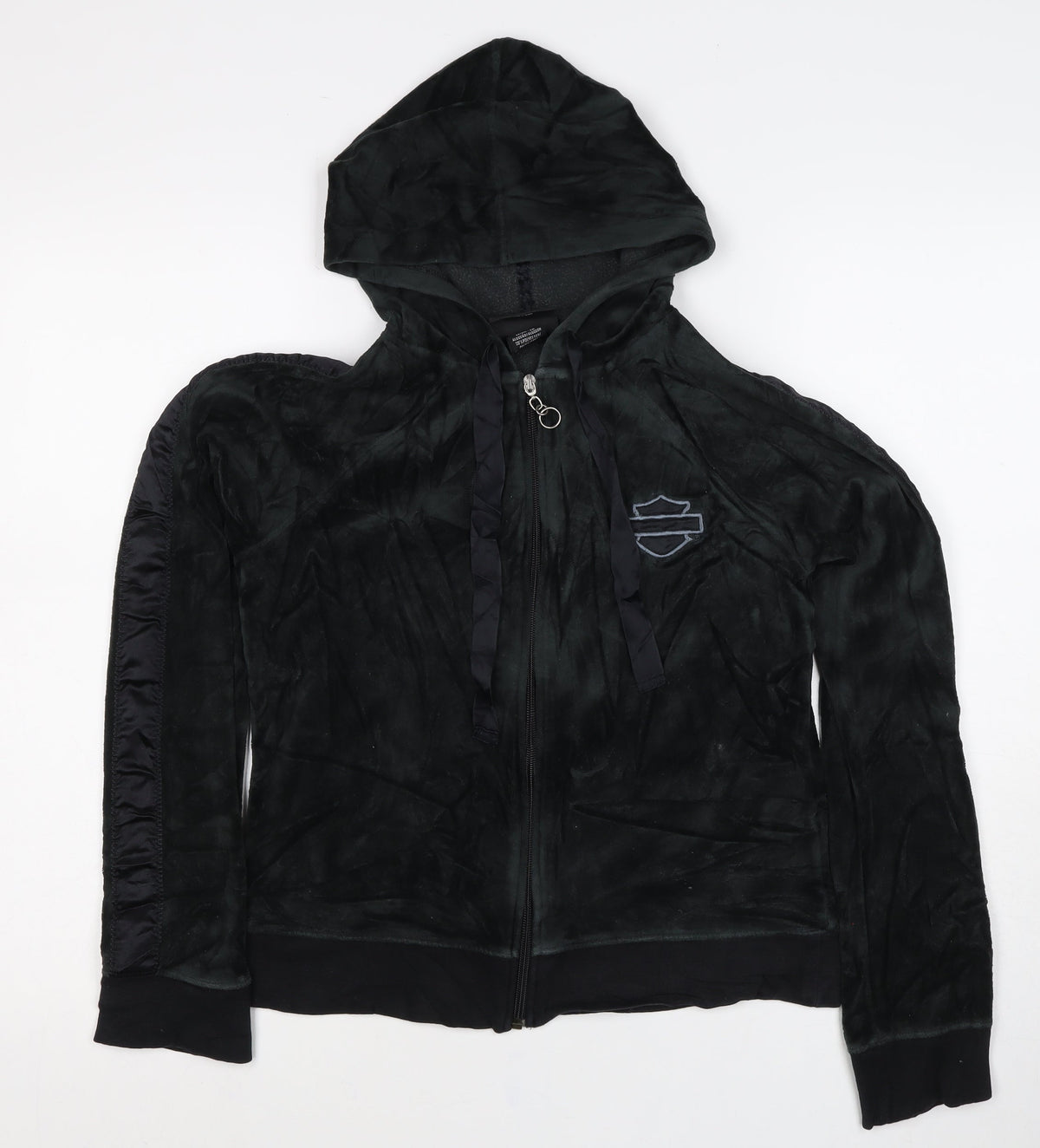 Harley-Davidson Women's Black S Full Zip Velour Eagle Hoodie