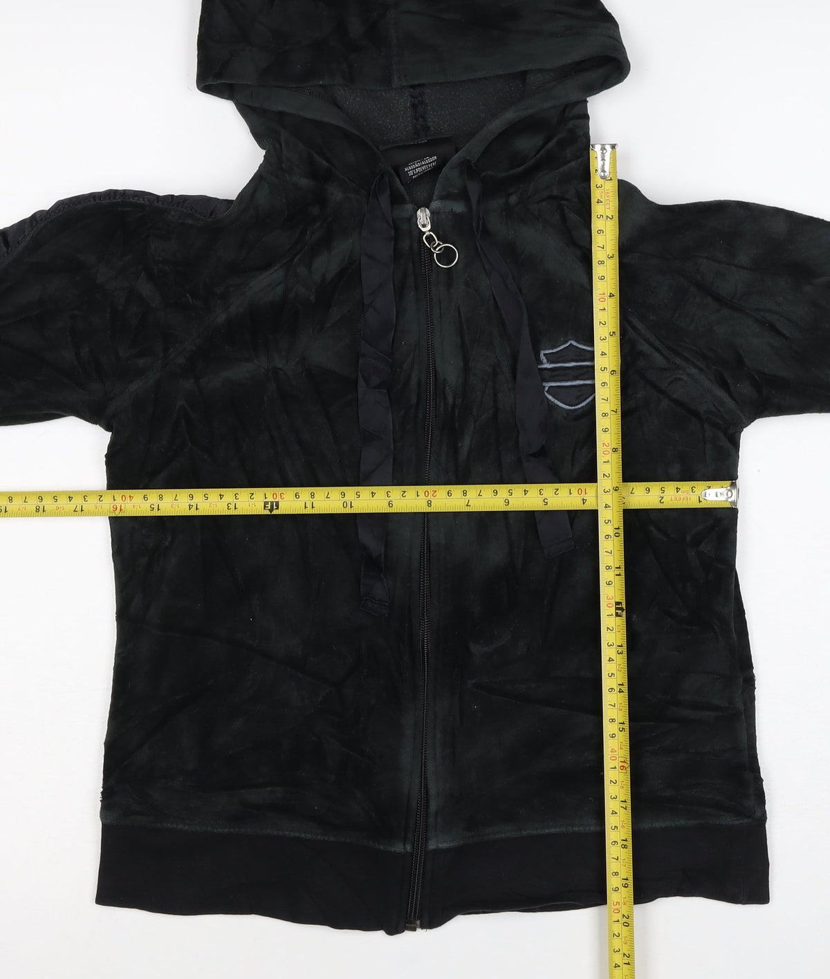 Harley-Davidson Women's Black S Full Zip Velour Eagle Hoodie