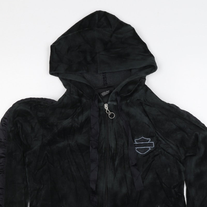 Harley-Davidson Women's Black S Full Zip Velour Eagle Hoodie