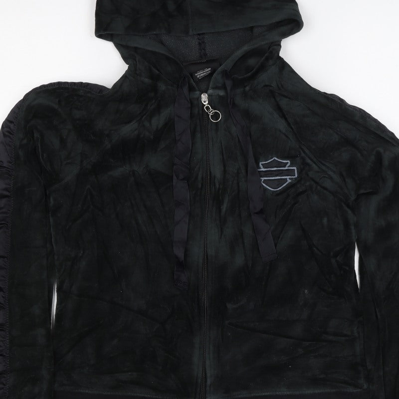 Harley-Davidson Women's Black S Full Zip Velour Eagle Hoodie