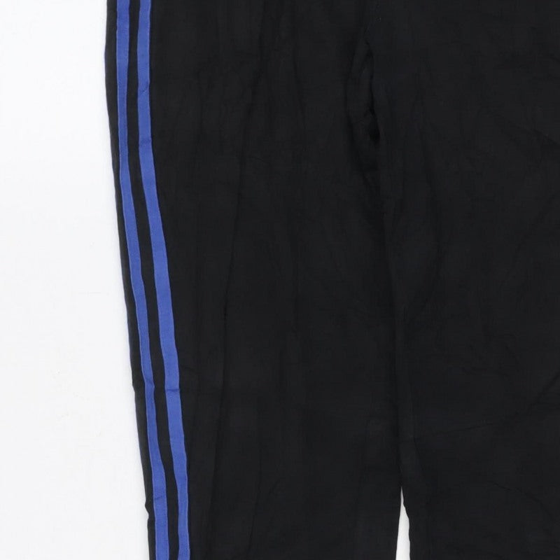 adidas Women’s Black Blue Side Stripe Track Pants Trousers M