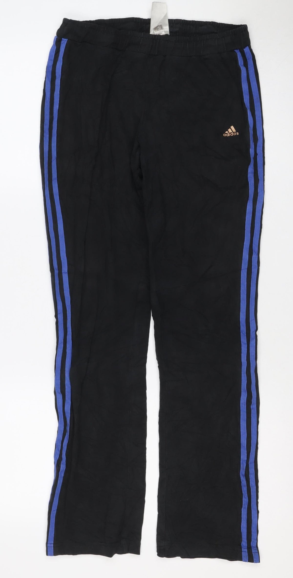 adidas Women’s Black Blue Side Stripe Track Pants Trousers M