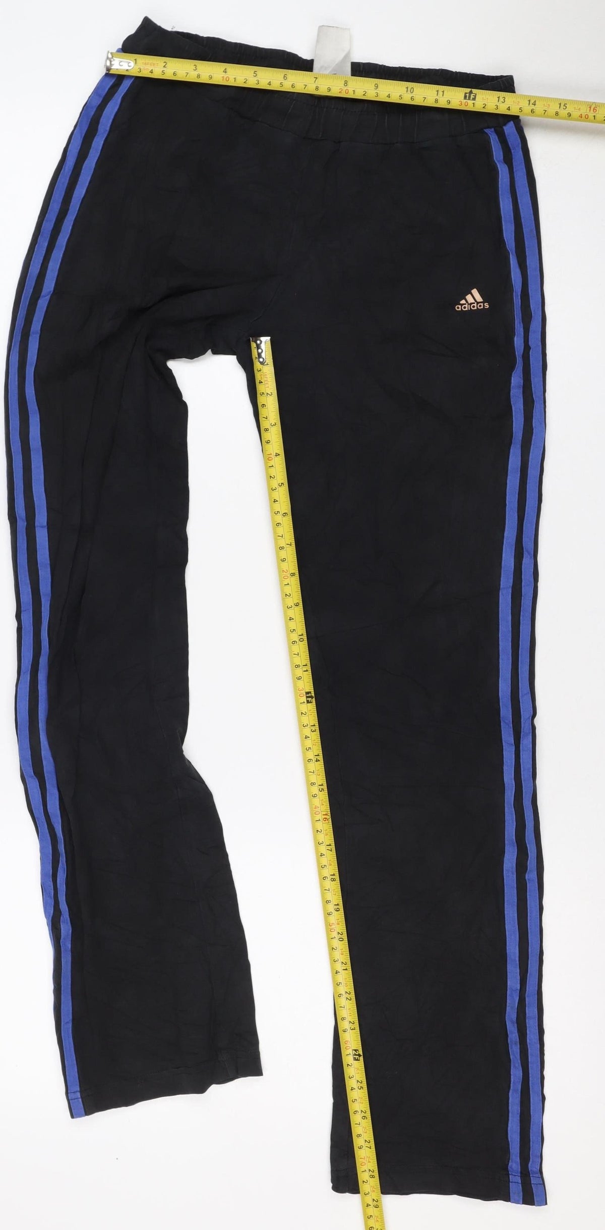adidas Women’s Black Blue Side Stripe Track Pants Trousers M