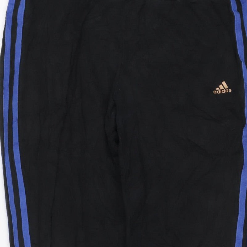adidas Women’s Black Blue Side Stripe Track Pants Trousers M